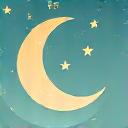 Icon of a crescent moon and stars, symbolizing sleep optimization strategies.